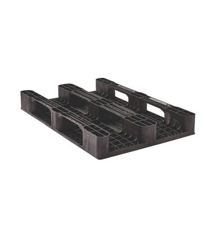 Palette plastique médium 1200 x 800 - Plateau plein -  3 semelles - Antidérapant