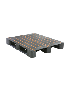 Palette plastique médium 1200 x 1000 - Plateau plein - 3 semelles - Antidérapant
