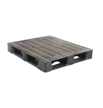 Palette plastique médium 1200 x 1000 -  Plateau plein - 5 semelles - Antidérapant