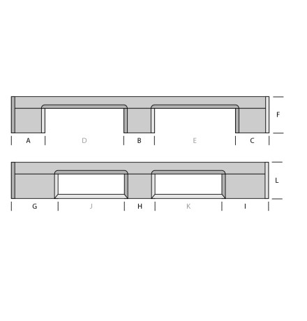 Palette plastique médium 1100 x 1100 - Plateau ajouré - 3 semelles