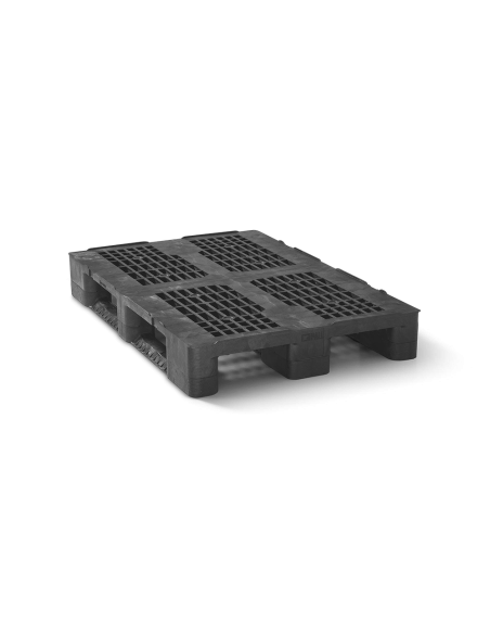 Palette plastique lourde 1200 × 800 - Plateau ajouré - 3 semelles