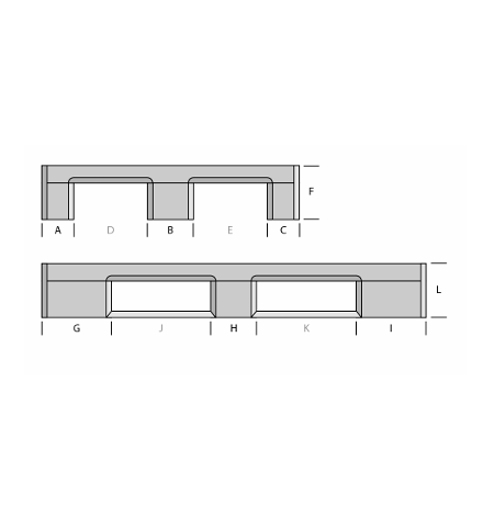 Palette plastique lourde 1200 × 800 - Plateau ajouré - 3 semelles