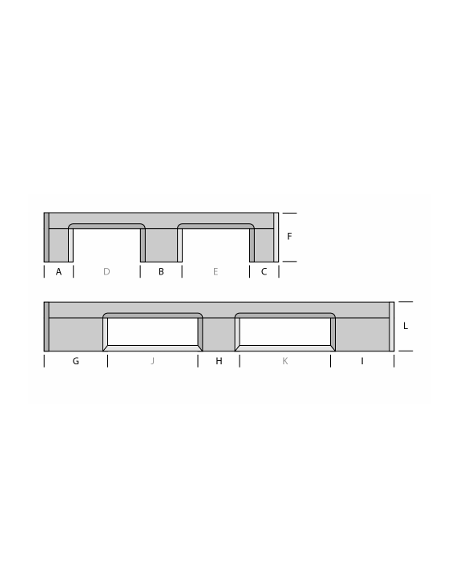 Palette plastique lourde 1200 × 800 - Plateau ajouré - 3 semelles
