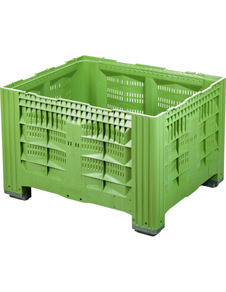 Caisse Palette Plastique 1200 x 1000 - AJOURÉE - 4 pieds