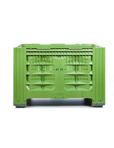 Caisse Palette Plastique 1200 x 1000 - AJOURÉE - 2 semelles