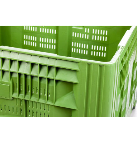 Caisse Palette Plastique 1200 x 1200 - AJOURÉE - 2 semelles