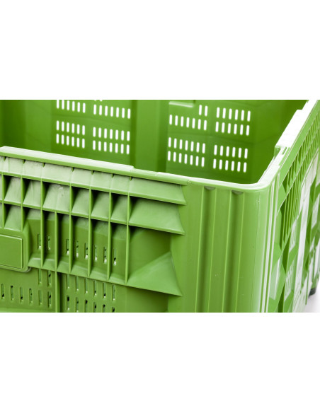 Caisse Palette Plastique 1200 x 1200 - AJOURÉE - 3 semelles