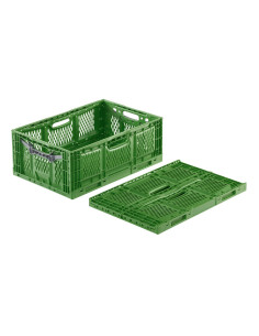 Bac Pliable Ajouré Vert 600x400x230 mm