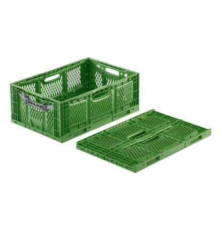 Bac Pliable Ajouré Vert 600x400x230 mm