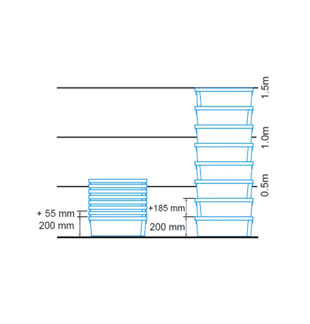 Bac fond plein et parois ajourées 600x400x200mm