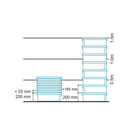 Bac fond ajouré et parois pleines 600x400x200mm