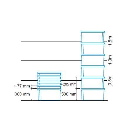 Bac fond plein et parois ajourées 600x400x300mm