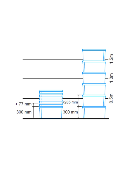 Bac fond plein et parois ajourées 600x400x300mm