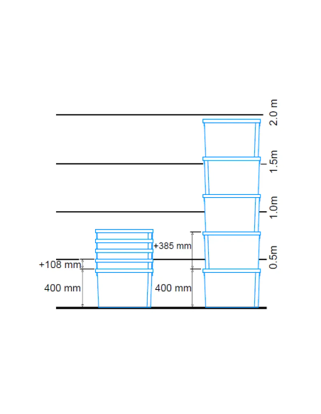 Bac plastique plein 600x400x400mm