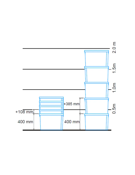 Bac plastique fond plein et parois ajourées 600x400x400mm