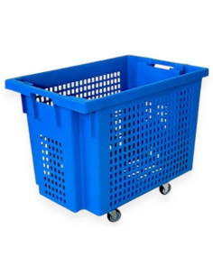 Bac plastique ajouré avec roulettes 600x400x400mm