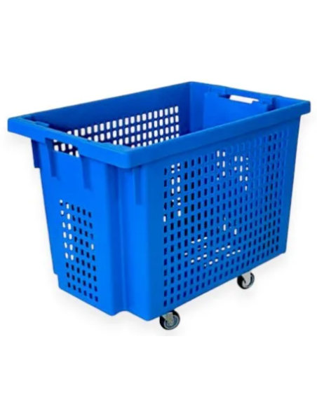 Bac plastique ajouré avec roulettes 600x400x400mm