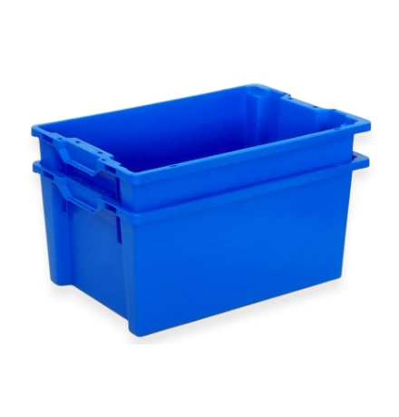 Bac plastique fond ajouré et parois pleines 600x400x270mm