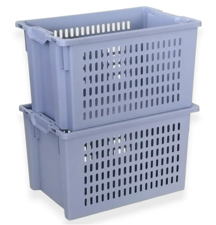 Bac plastique fond plein et parois ajourées 600x400x350mm