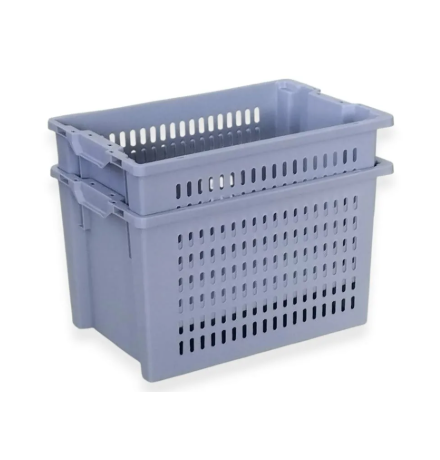 Bac plastique fond plein et parois ajourées 600x400x350mm