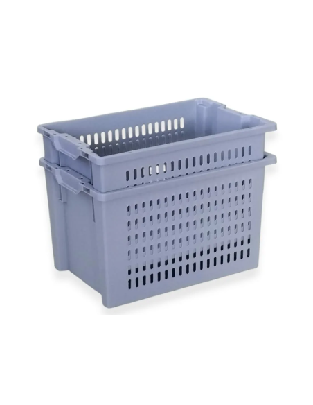 Bac plastique fond plein et parois ajourées 600x400x350mm