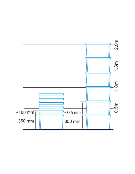 Bac plastique fond plein et parois ajourées 600x400x350mm