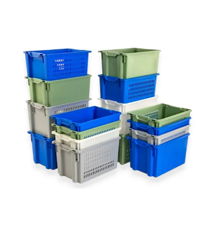 Bac plastique fond plein et parois ajourées 600x400x350mm