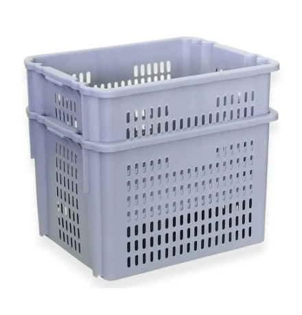 Bac plastique fond plein et parois ajourées 620x500x403mm