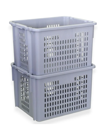 Bac plastique fond plein et parois ajourées 620x500x403mm