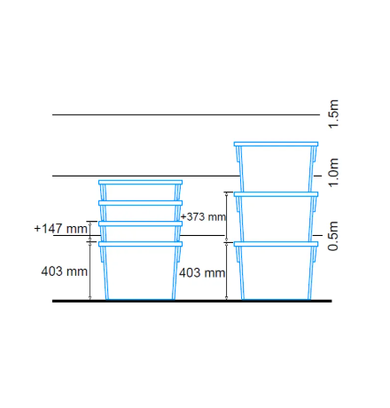 Bac plastique fond plein et parois ajourées 620x500x403mm