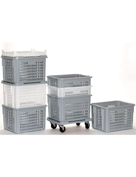 Bac plastique fond plein et parois ajourées 620x500x403mm