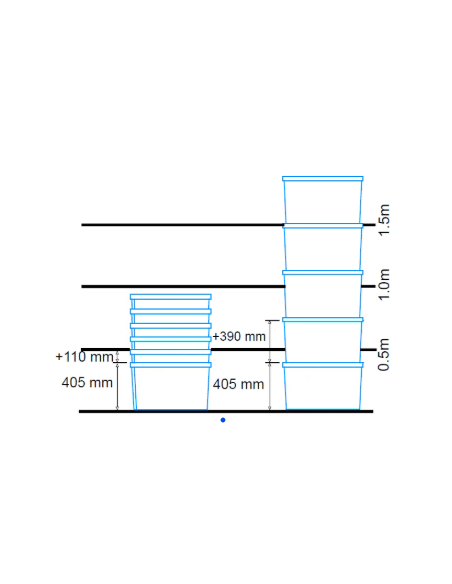 Bac avec couvercles solidaires 600x400x400mm