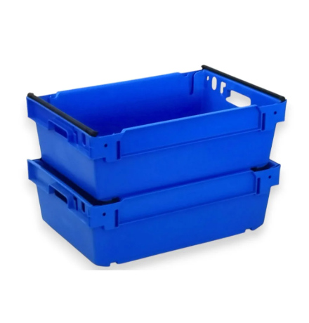 Bac plein, emboîtable et gerbable sur rabats 600x400x200mm