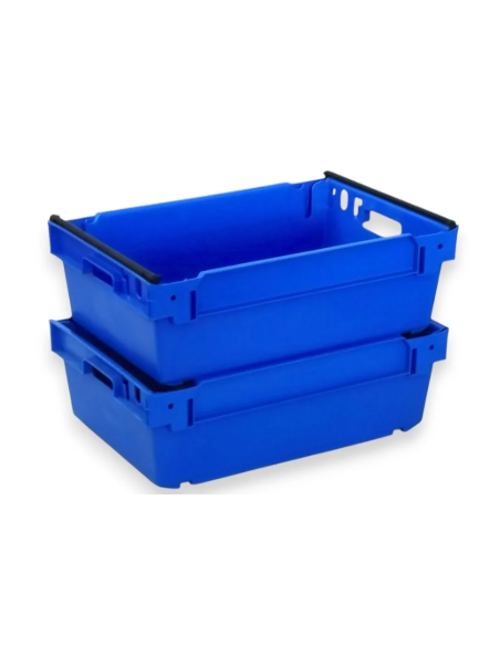 Bac plein, emboîtable et gerbable sur rabats 600x400x200mm