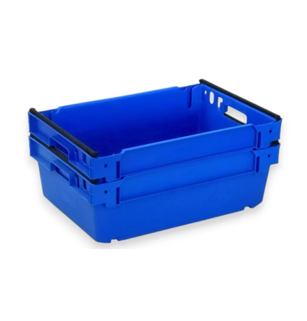 Bac plein, emboîtable et gerbable sur rabats 600x400x200mm