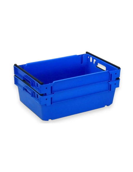 Bac plein, emboîtable et gerbable sur rabats 600x400x200mm