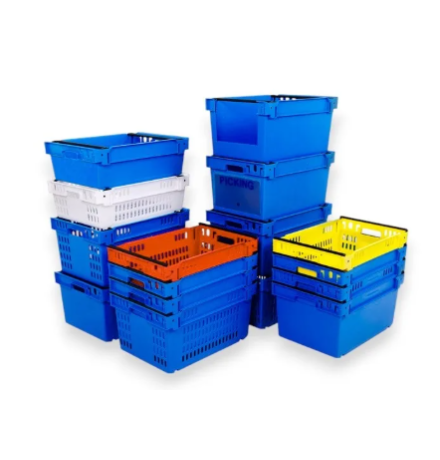 Bac plein, emboîtable et gerbable sur rabats 600x400x200mm