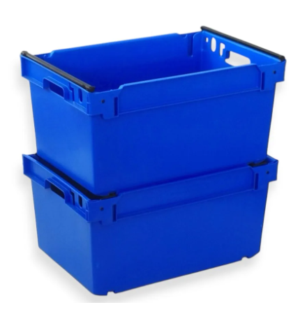 Bac plein, emboîtable et gerbable sur rabats 600x400x300mm