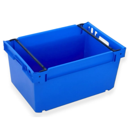Bac plein, emboîtable et gerbable sur rabats 600x400x300mm