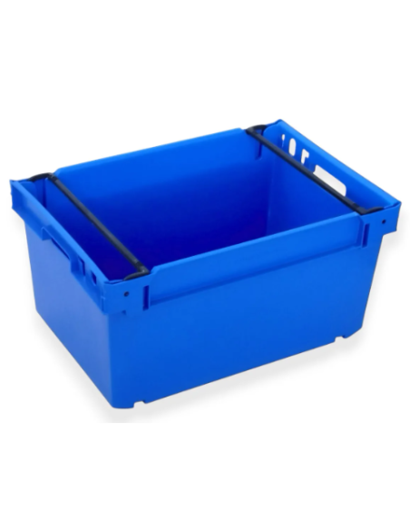 Bac plein, emboîtable et gerbable sur rabats 600x400x300mm