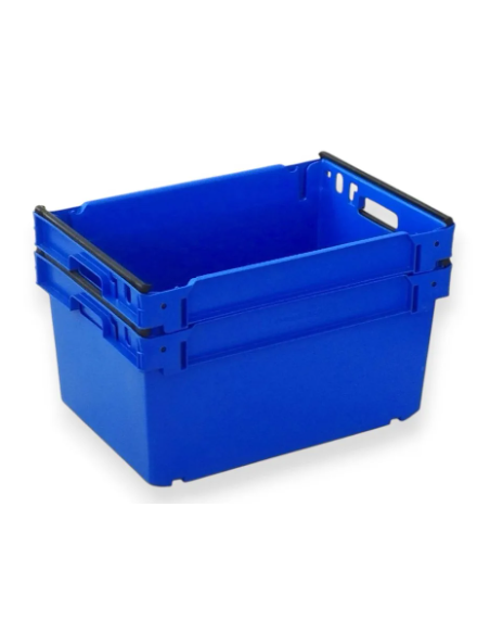 Bac plein, emboîtable et gerbable sur rabats 600x400x300mm