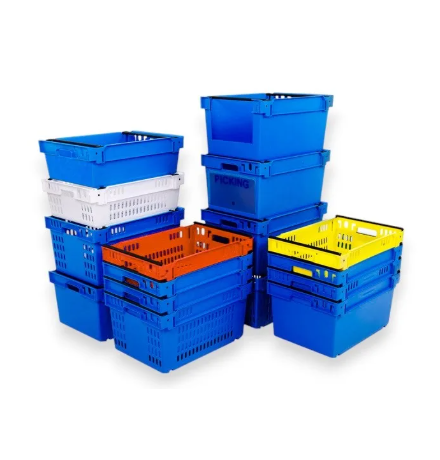 Bac plein, emboîtable et gerbable sur rabats 600x400x300mm