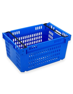 Bac ajouré, emboîtable et gerbable sur rabats 600x400x300mm