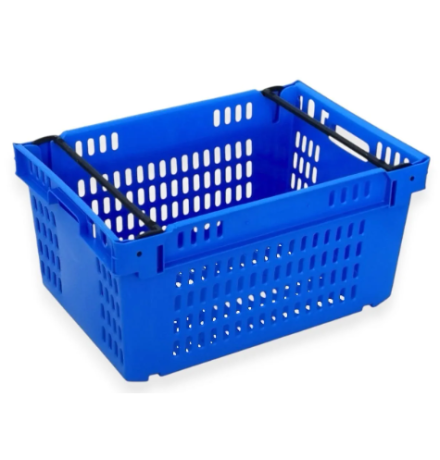 Bac ajouré, emboîtable et gerbable sur rabats 600x400x300mm