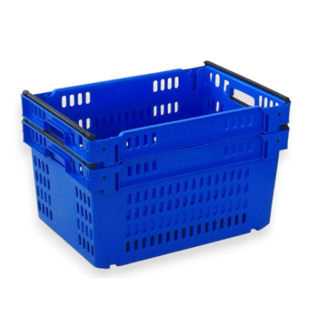 Bac ajouré, emboîtable et gerbable sur rabats 600x400x300mm