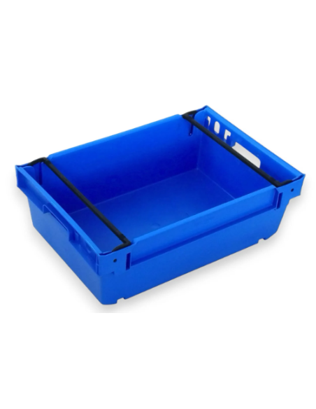 Bac plein, emboîtable et gerbable sur rabats 600x400x200mm