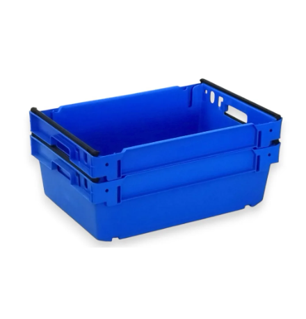 Bac plein, emboîtable et gerbable sur rabats 600x400x200mm