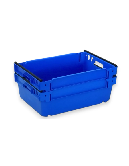 Bac plein, emboîtable et gerbable sur rabats 600x400x200mm