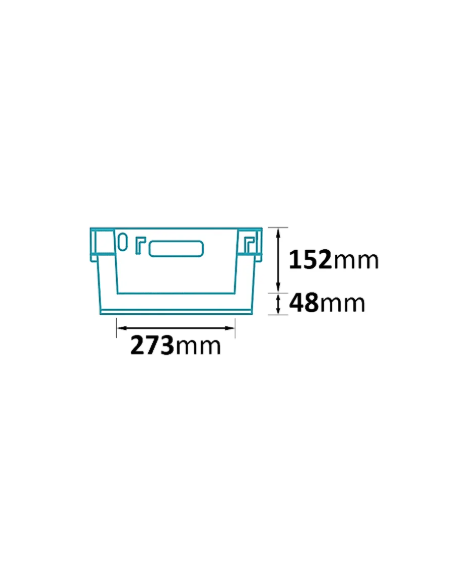 Bac pour picking emboîtable et gerbable sur rabats 600x400x200mm