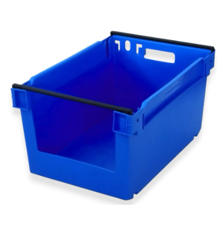 Bac avec ouverture pour accès Picking 90 mm de hauteur, emboîtable et gerbable sur rabats 600x400x300mm